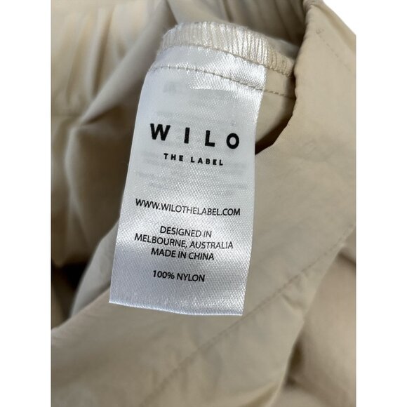 WILO The Label Wide-Leg Cargo Pants Women’s Size L Beige Nylon Utility Parachute - Picture 3 of 9